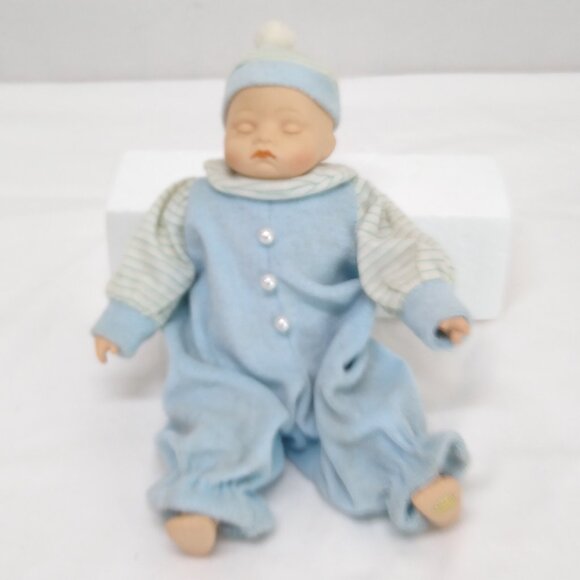Porcelain Sleeping Baby Dolls Removable Outfits Hats Marked Trademarks Vintage - Picture 2 of 15